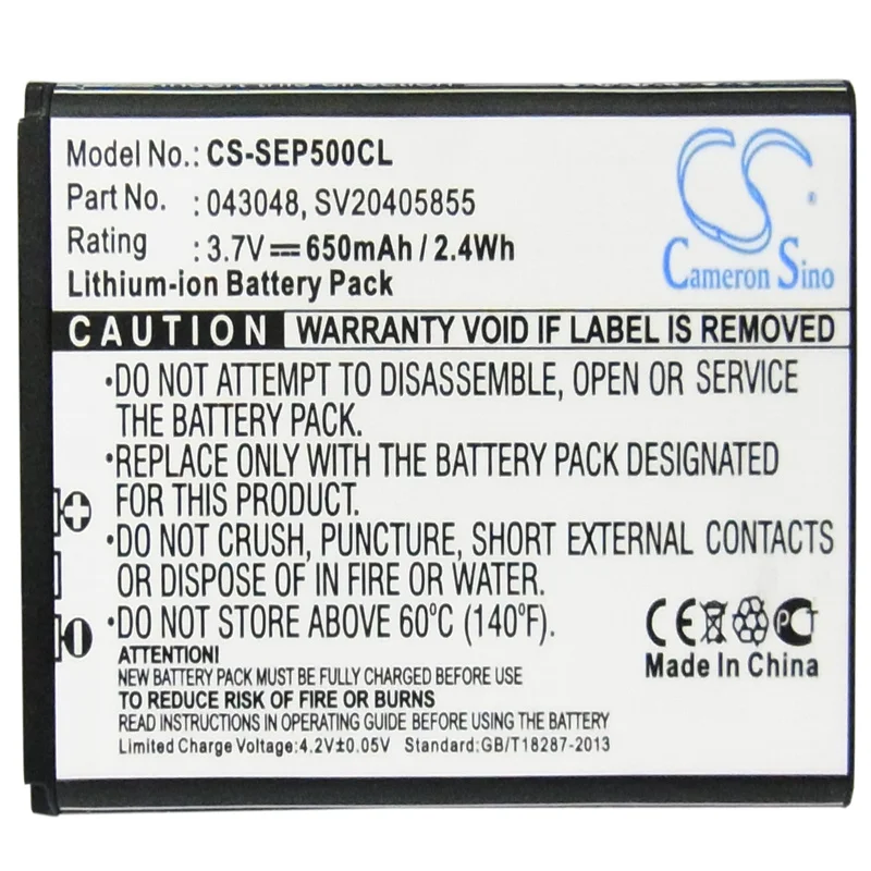 

Li-ion battery for Cordless Phone,3.7V,650mAh,ePure,ePure fulleco DUO,L7