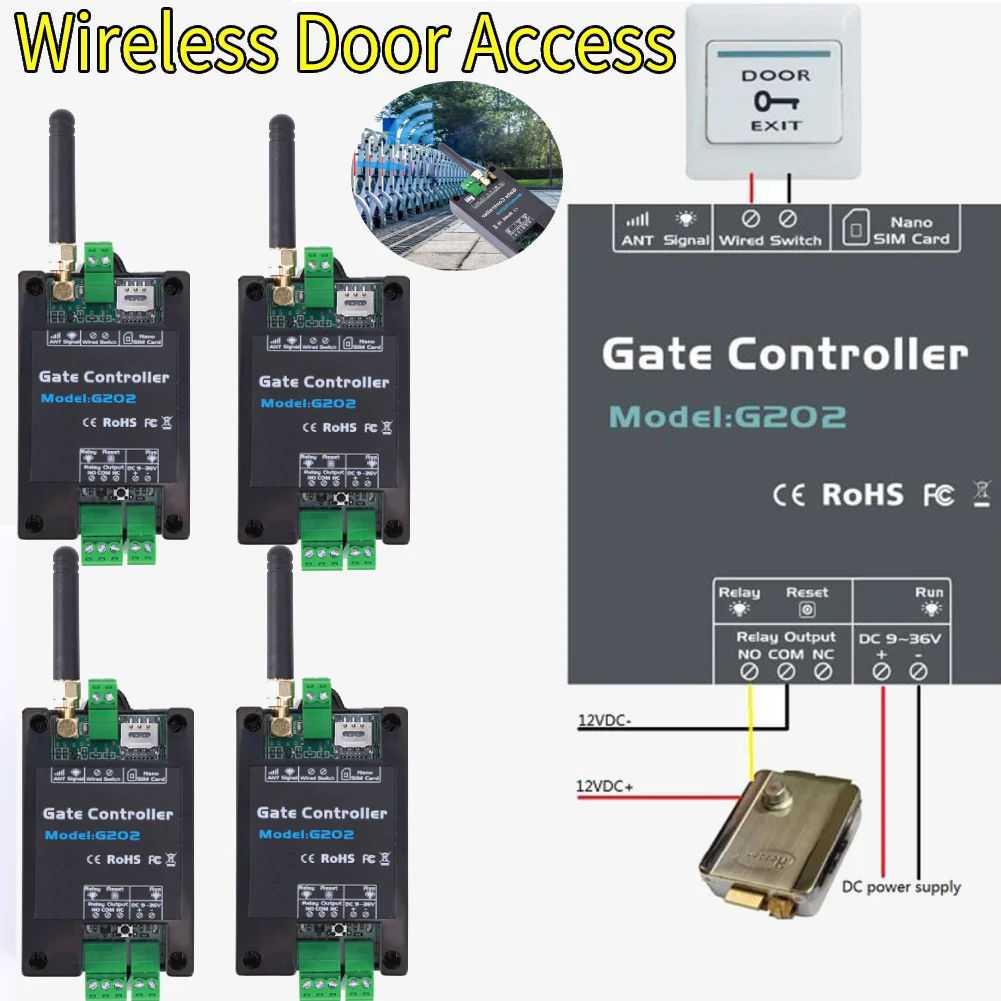 Wireless Remote Control Door Access Long GSM Gate Opener Relay Switch Door Access Wireless Opener 850/900/1800/1900MHz
