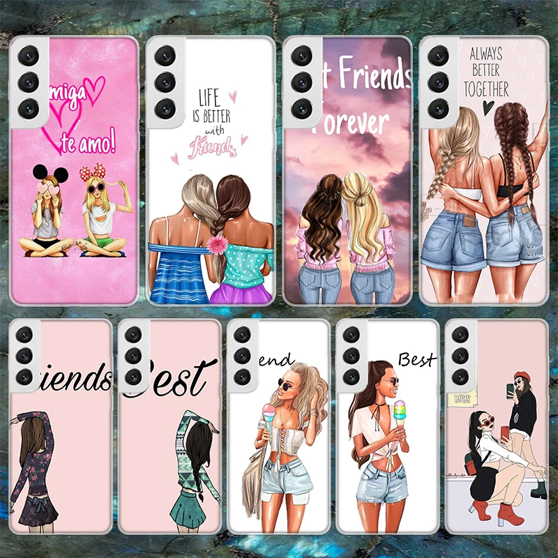 Ragazze Best Friends Forever Bff Custodia Morbida Per Telefono Per Samsung Galaxy M12 M21 M30S M31 M32 Note 20 Ultra 10 Lite 9 8 J4 J6 Plus + M5