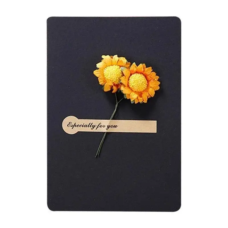 Universal Greeting Cards Best Wishes With Dried Flowers Creative Greeting Cards Memo Sheets Wedding Invitation Card