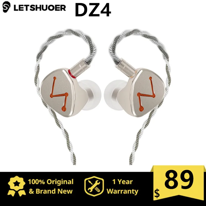 

LetShuoer DZ4 3DD + 1PR Hi-Fi наушники-вкладыши, наушники-вкладыши IEM 3,5 мм со съемным 0,78 мм 2-контактным кабелем, Полуоткрытая конструкция перед заказом