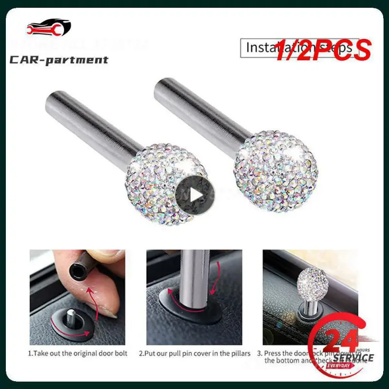 

1/2PCS Bling Car Door Pin Lock Knob Pull Pins Aluminum Alloy Car Door Handle Security Car Door Lock Pin Car