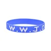 1PC/6PCS WWJD Silicone Bracelet 1/2 Inch Wide Christian Bangle Jelly Color 3