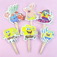 24pcs Set Sponge Bob Cake Topper Cute Cartoon Theme Party Cake Insert Decoration Kids Birthday Party.jpg