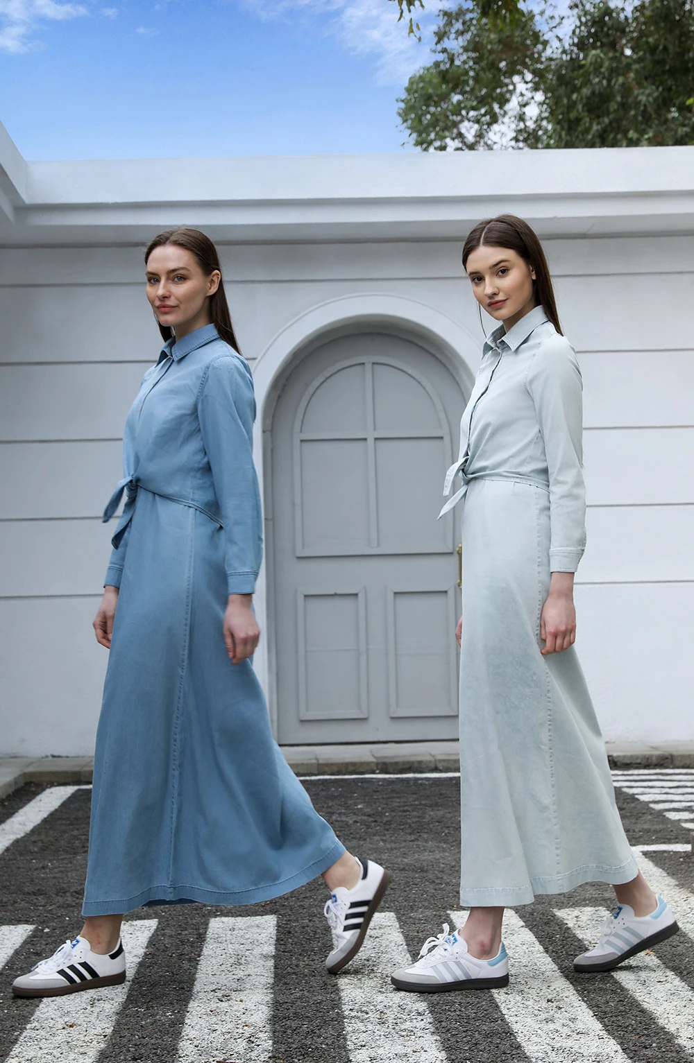 AP SS25 Women Lightweight Denim Wrap Blouse & Slip Dress