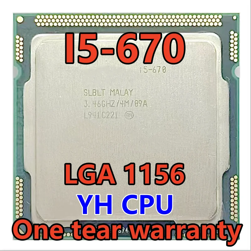 

I5-670 I5 670 SLBLT 3,4 GHz двухъядерный процессор 4M 73W LGA 1156