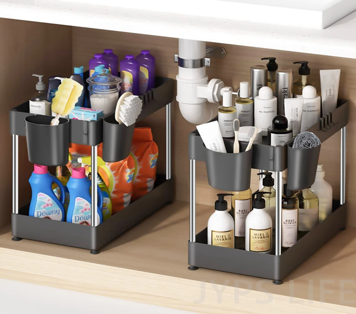 

Kitchen Organizer Under Sink Storage Organizer 2 Tier Drawer Multipurpose Rack Cabinet Under Sink Storage Rack