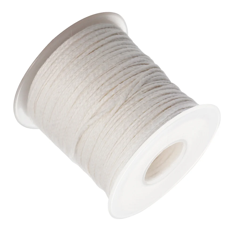 

Braided Wicks Cotton Wick Spool 30M Long Wick Smokeless- friendly Wick Rope for DIY Craft Making Accessories Extra White