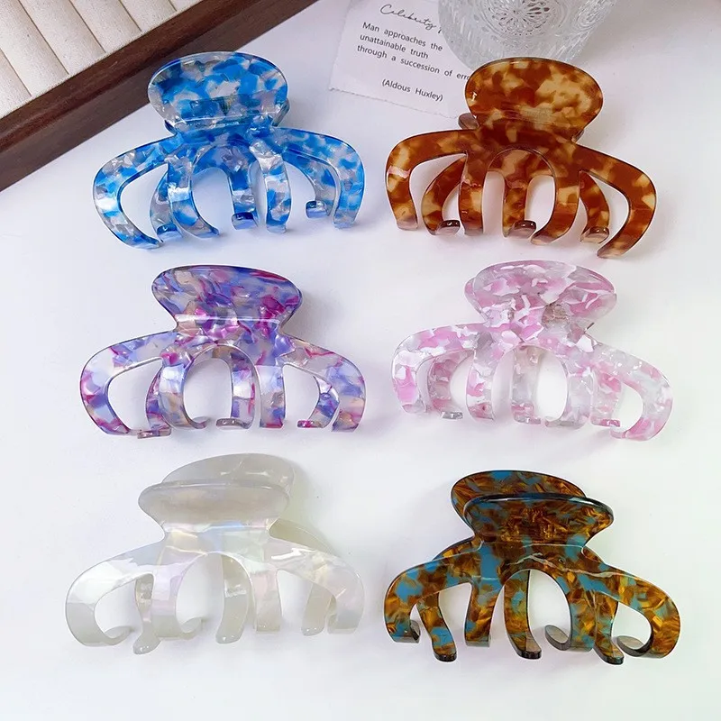 Muweordy New Pumpkin Hair Clip Acetate Claw Clip Retro Crab Hair Clip Thick Hair Styling Strong Hold Hair Accessories for Women