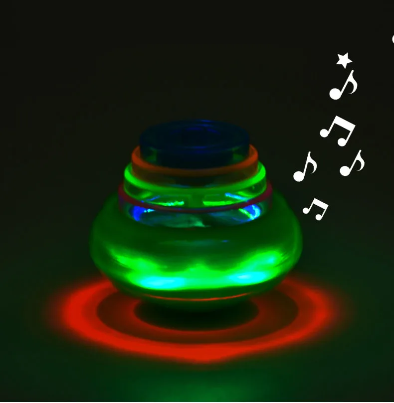 لعبة الجايروسكوب بالأضواء UFO Top والموسيقى جيروسكوب قاذفة ألعاب دوارة ممتعة لحفلات أعياد الميلاد