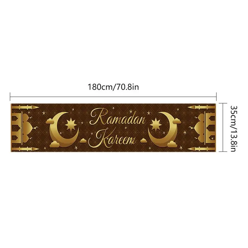 EID Table Runner Eid Tablecloths 13.77 X 70.8 Inch Star And Moon Mosque Pattern Party Supplies Decoration For Home