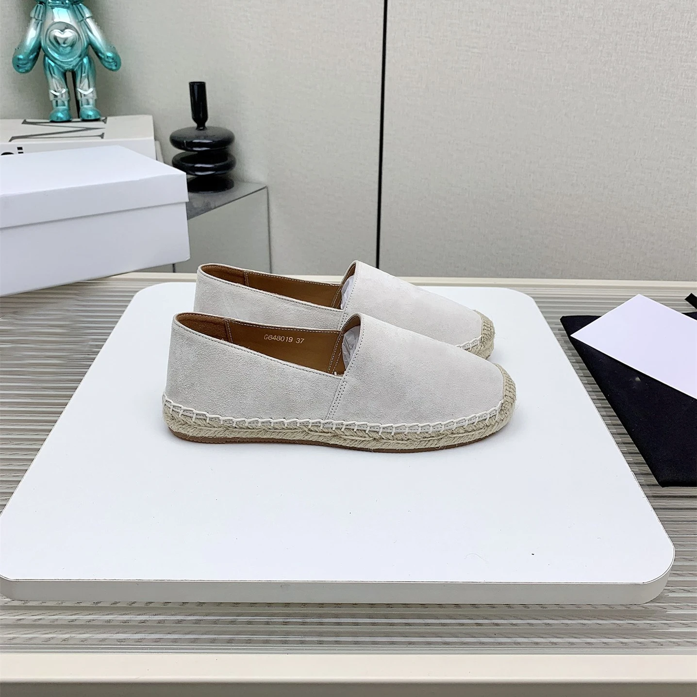 New Shoes Women Size35-41 Genuine Leather Espadrilles Natural Cow Suede Loafers Weaving Flats Designer Shoes Zapatillas De Mujer 5