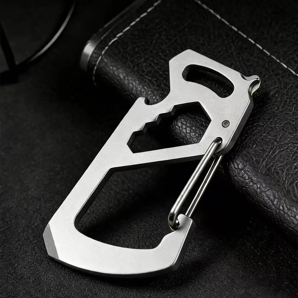 Versatile Stainless Steel Keychain Tool with Bottle Opener and Wrench