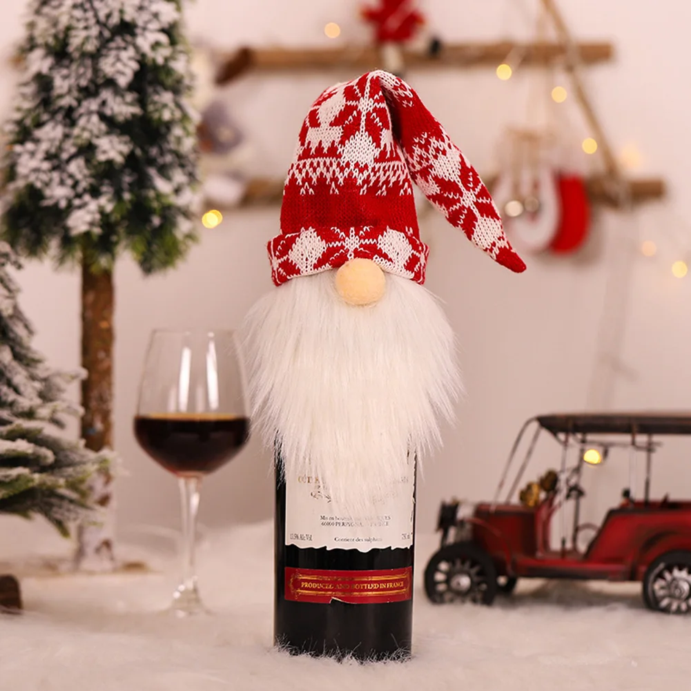 

Reusable Santa Bottle Wine Cover Weddings Xmas Dinner 390mm Bags Christmas Festival Atmosphere For Holiday Gift Home