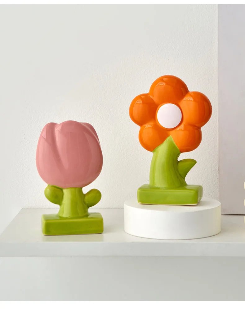 Cute Ceramic Flower Desktop Decoration