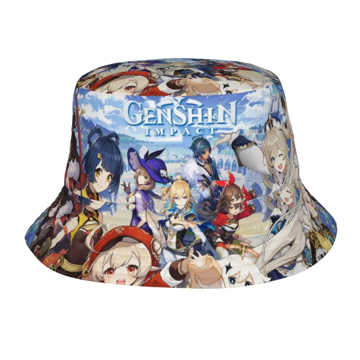 Copricapo Da Viaggio Estivo Upetstory Genshin Impact Bucket Hat Street Unisex Hot Sun Hat Acg Anime Bob Hat Cappello Da Pesca Sport All'Aria Aperta