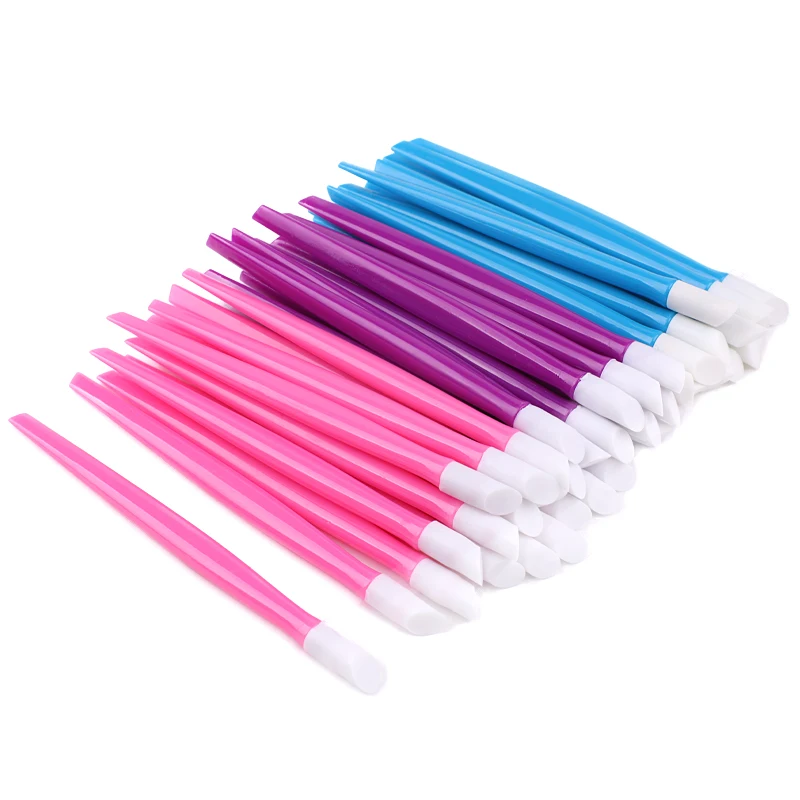 Description Picture 3 of item20Pcs Nail Cuticle Pusher Plastic handle with Rubber Head Sticks  9.7CM Nail  Stickers Pushers Dual-end Remover Manicure Tools