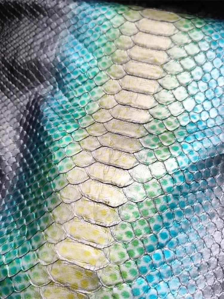 Handmade Genuine Leather Fabric Fashion Python Skin Piece Leather Craft DIY For Wallet Strap Accessories