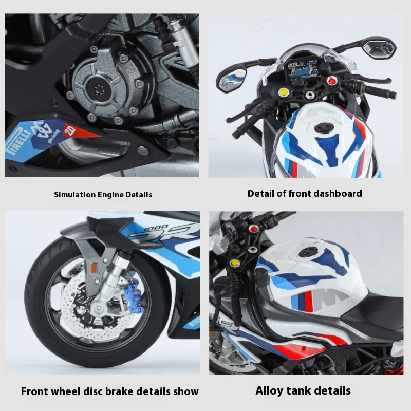 1:9 BMW M1000RR S1000RR 레이싱 합금 금속 다이캐스트 오토바이 모델 클래식 감상적인 시뮬레이션 유행 장식품 아이를위한 선물
