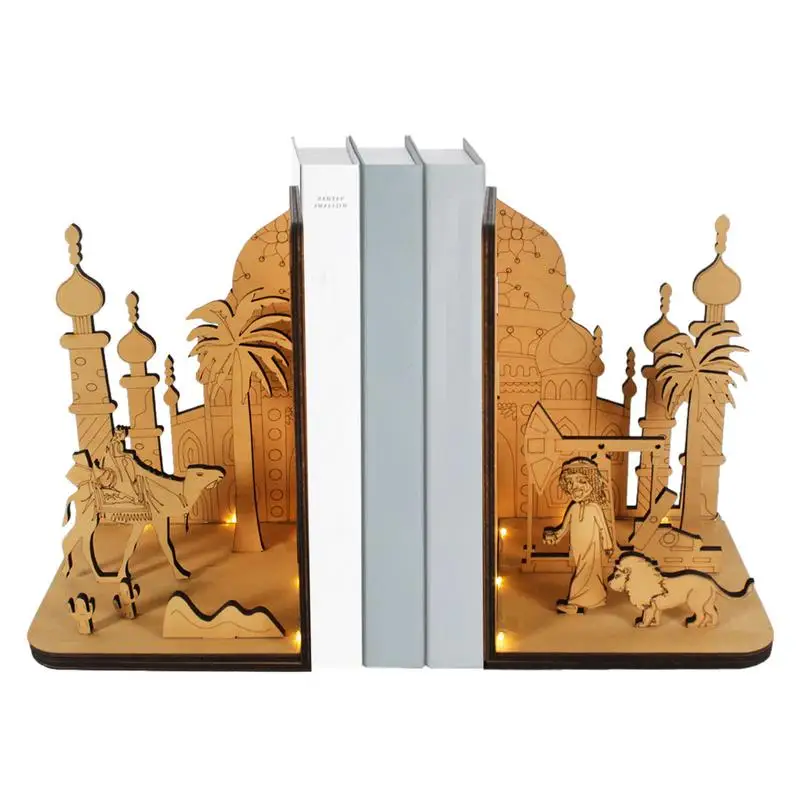 

DIY деревянная 3D Арабская Этническая сцена, книжная полка, миниатюрные наборы, книжная полка, книжный декор, подарки ручной работы