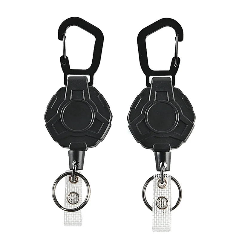 Retractable Badge Reel Metal Wire Keychain Pull Badge Reel Id Lanyard Name Tag Card Badge Holder Recoil Chain Clips Outdoor Key Ring