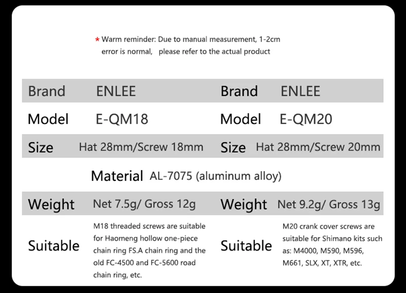 ENLEE Fahrrad Kurbel Abdeckung Kurbel Schraube Aluminium Legierung Mountainbike Farbe M18 M20 Kompatibel Mit Himano IXF M19 Fahrrad Kurbel – Detail 10