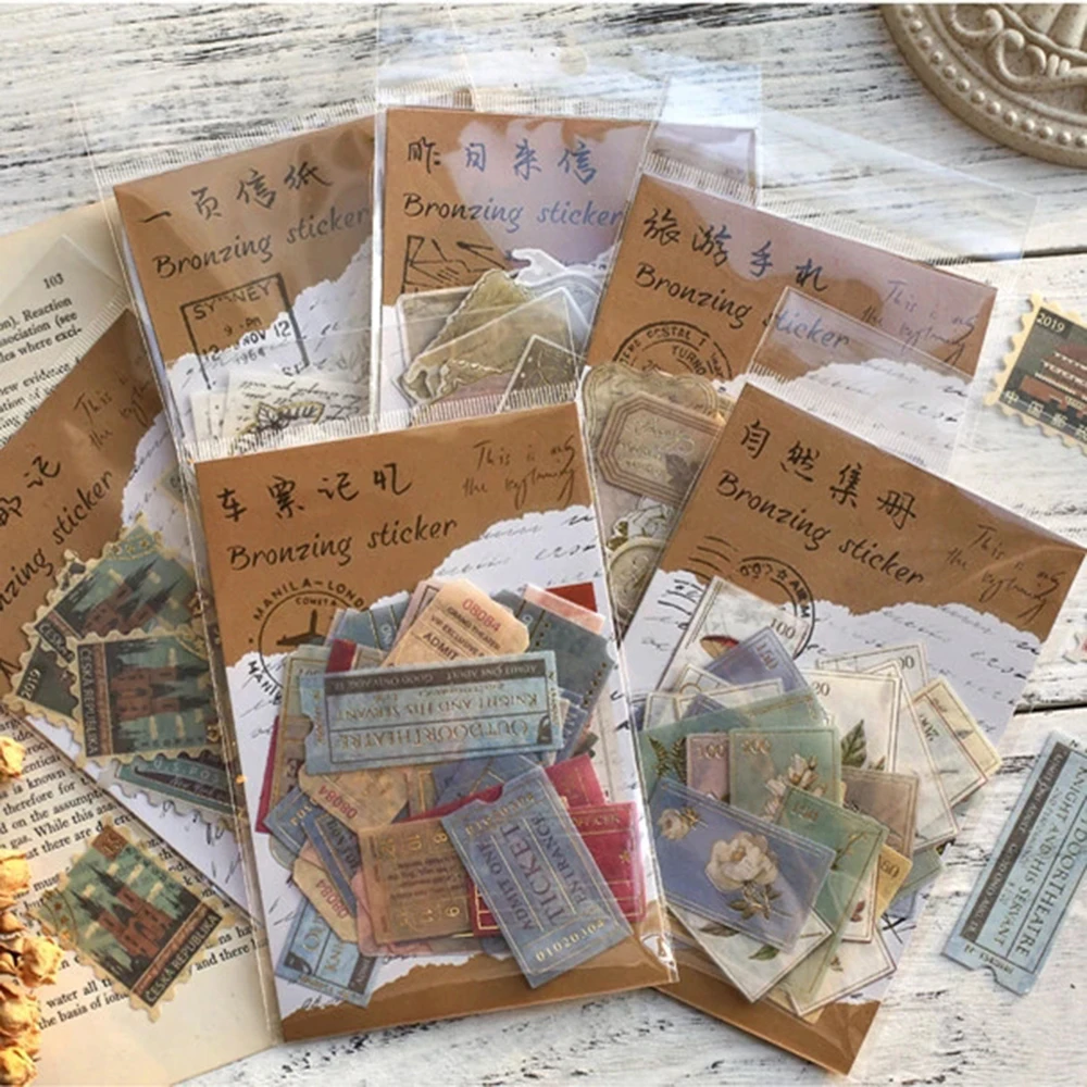 

Plant Stamp Retro Diary Stickers Decals Scrapbooking Label Album Decor