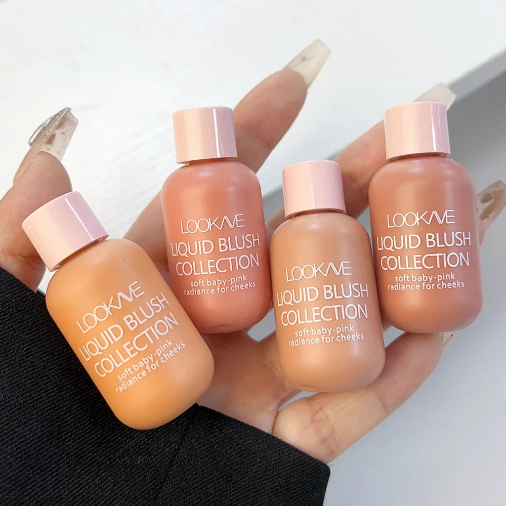 Mini Peach Pink Liquid Blush Waterproof Natural Cheek Blush Makeup Brighten Highlighter Professional Korean Makeup Cosmetic