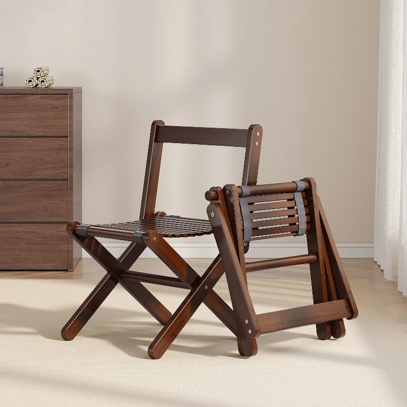 Folding Small Stool Portable Adult Bamboo Thickened Special Mazar Bathroom for The Elderly Travel Ultra-light Children Bench