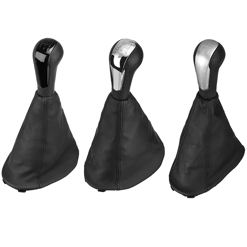 5SpeedManualCarGearStickShiftLeverKnobwithBootCoverfor