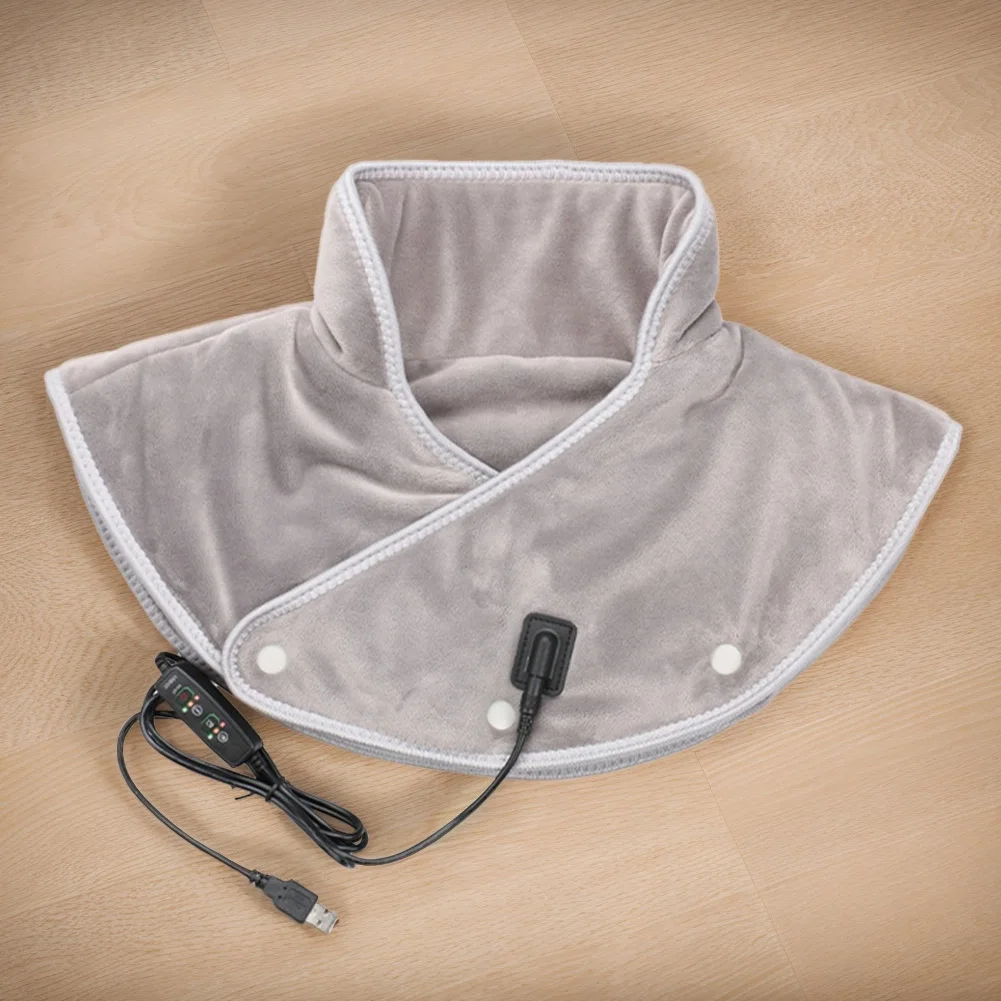 Electric Heating Shoulder Neck Pad Massager USB Cervical Brace Wrap Hot Compress Cervical Shawl Warmer for Neck and Shoulders