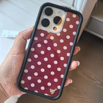 Wildflower Colors Polka Dots Phone Case for iPhone 16 15 14 13 12 17 Pro Max Plus Air WF ins Blue Red Wave point WF Cover Coque 1