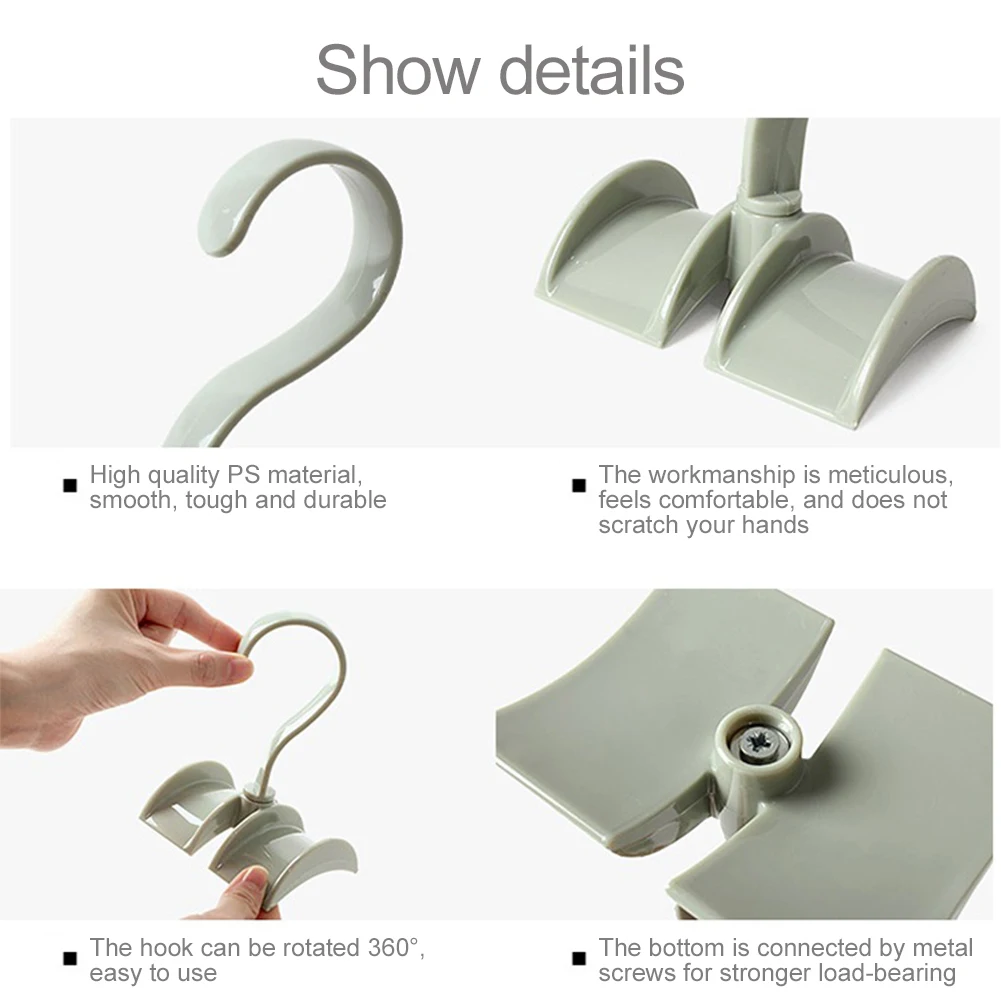 4 Pcs Green Rotating Handbag Hanger Rack Closet Storage Organizer Hooks for Bag Belt Tie Scarf Clothes Hanger
