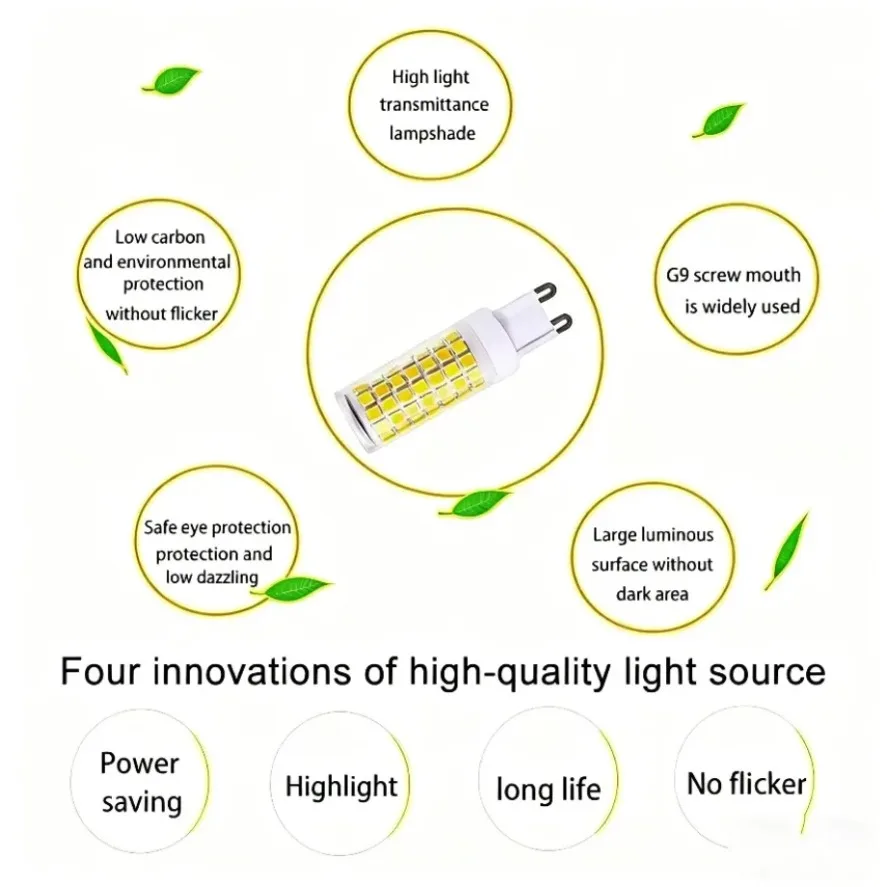 1-20PCS LED 전구 G9 세라믹 33LEDs-75 LED SMD2835 가장 밝은 램프 AC85-265V 따뜻한/차가운 흰색 스포트라이트 할로겐 라이트 교체