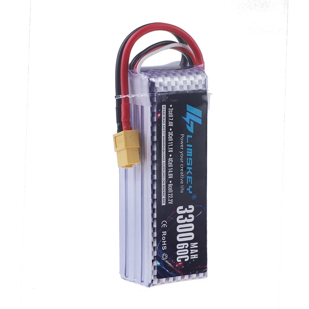 Batterie Lipo 11.1V 3300mAh 3S 30C XT60/T/XT30 pour Drone RC