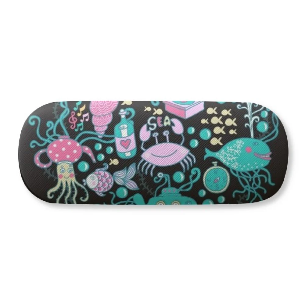

Marine Organism Music Octopus Glasses Case Eyeglasses Hard Shell Storage Spectacle Box