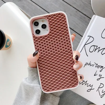 thumbnail image 1 of Funda para iPhone 16 15 14 13 12 11 Pro Max XR XS X Waffle Shoe Sole funda de teléfono para iPhone 6 7 8Plus funda trasera de silicona, 1 of 5