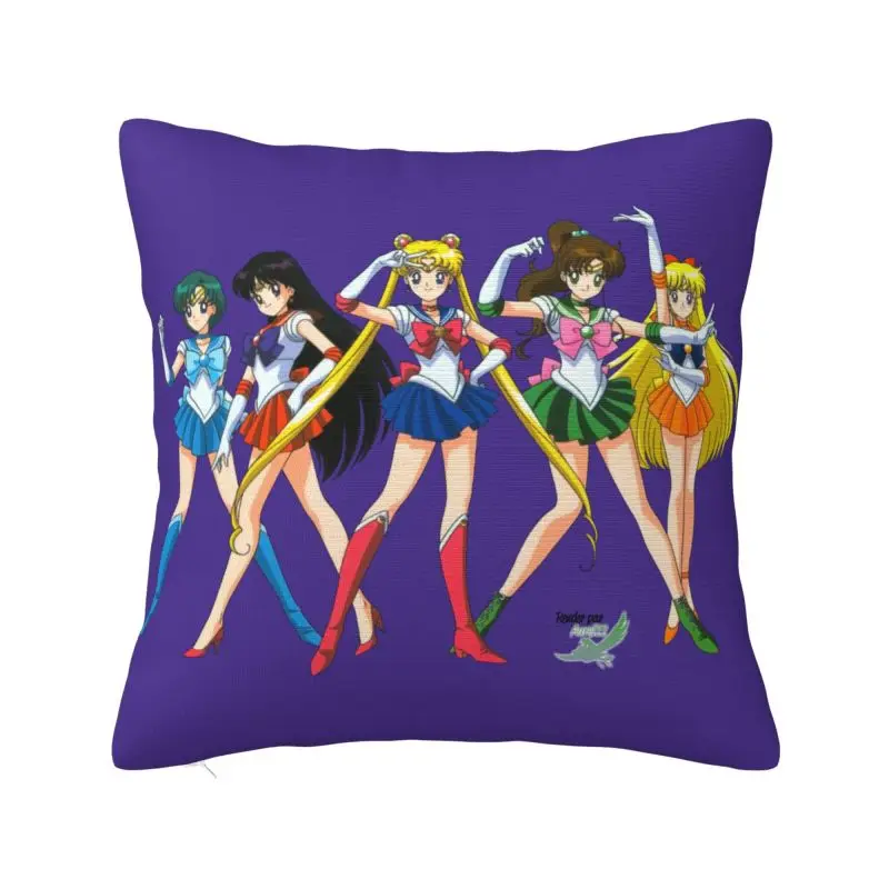 

Luxury Japanese Shojo Manga Sailor Cushion Cover for Sofa Soft Anime Moon Girl Throw Pillow Case Home Decor