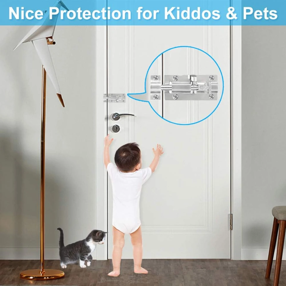 Stainless Steel Barrel Slide Latch Lock Set