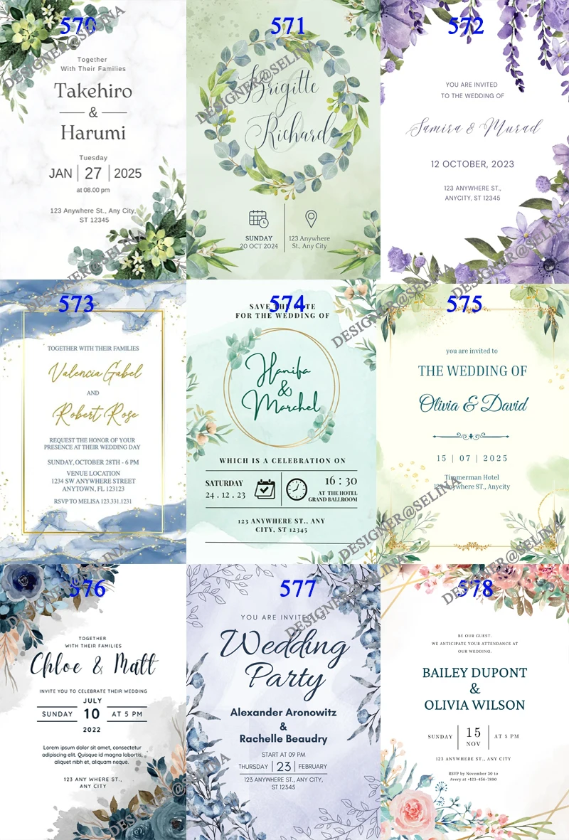 Greeting Cards Wedding Invitations 50pc 5.7x5.7inch Personalized Sweet XV Quinceanera Birthday RSVP