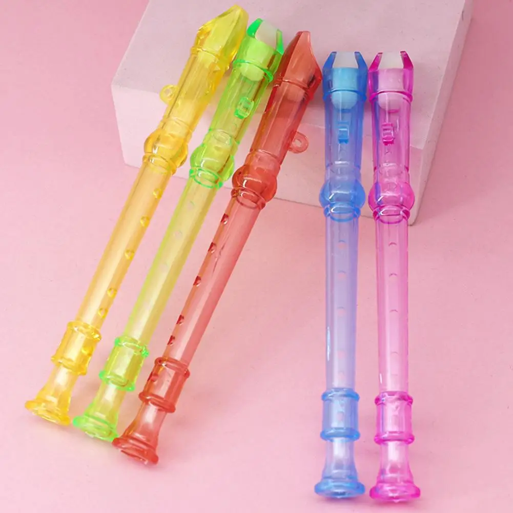

5Pcs Baby Clarinet Hand Coordination Cultivation Sense of Music ABS 6 Holes Mini Transparent Flute Toys for Child
