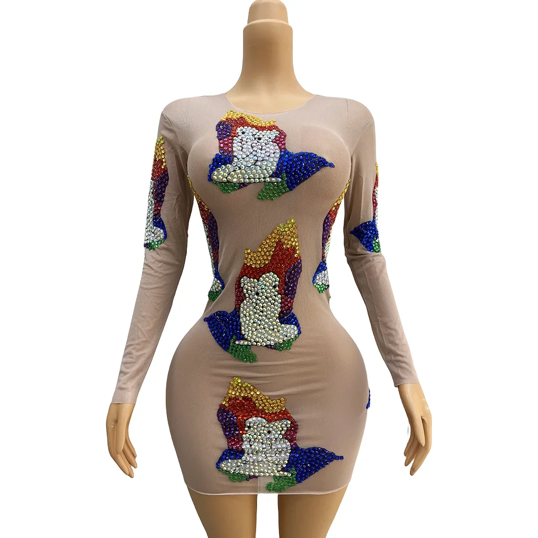 

Красочный женский костюм для танцев, бара, вечеринки