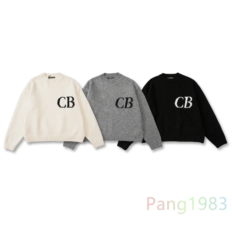 

Cole Buxton Minimalist Letter Logo Jacquard Sweater Men Women 1:1 High Quality Loose Round Neck Sweater Pullover