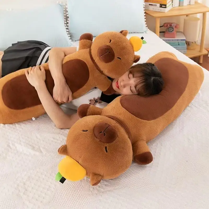Kawaii Capybara Animal Plush Toys Fluffty Simulation Soft Internet Celebrity Cute Doll Plushie Pillow Stuffed Gift Kid Christmas