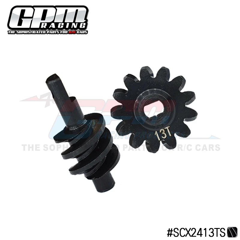 GPM SCX2412TS For AXIAL 4WD SCX24 Medium Carbon Steel Front and Rear Universal Axle Worm Gear