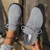 Spring New Women Mesh Breathable Casual Lace-up Vulcanized Shoes Ladies Platform Single Sneakers Plus Size 43 Female Flats 3