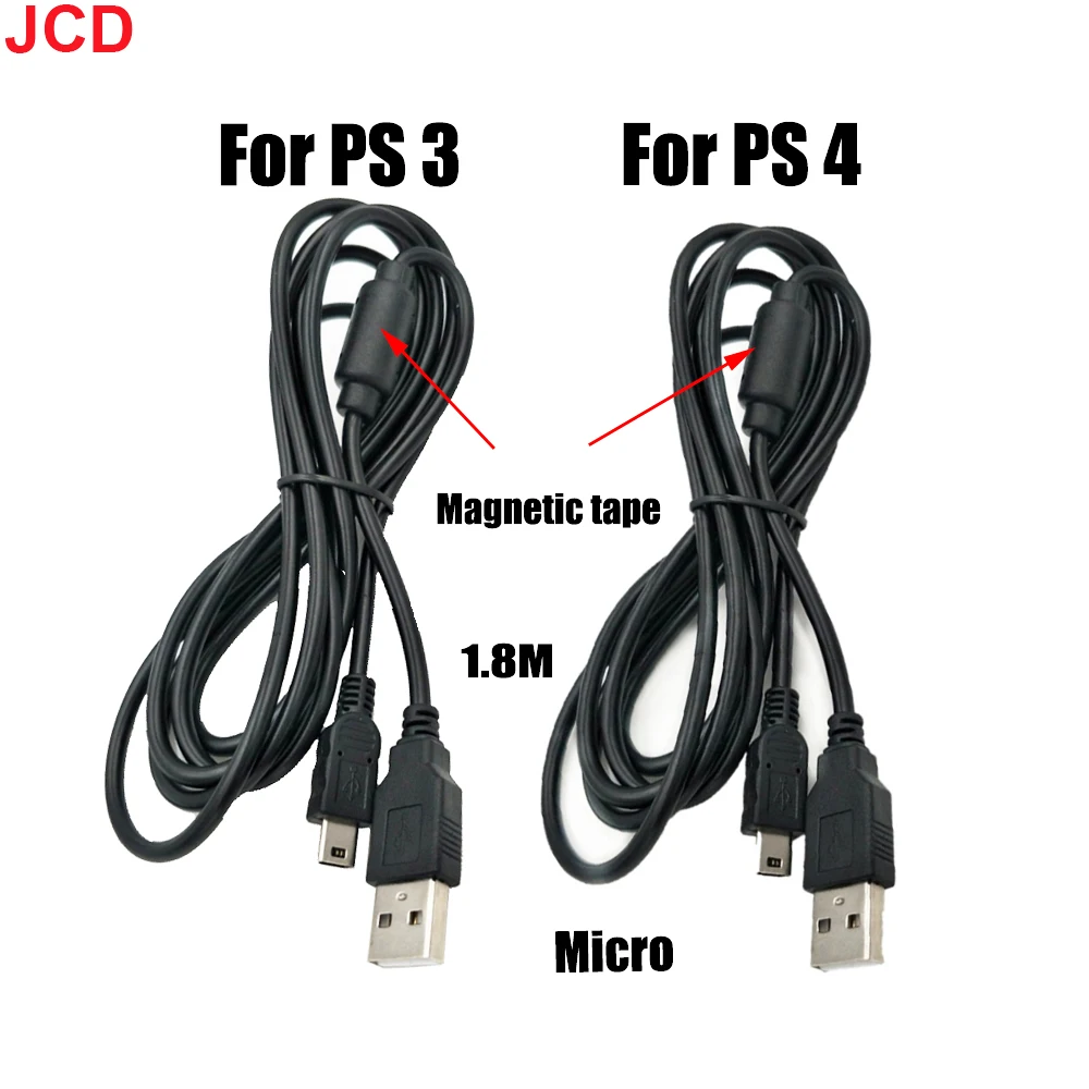 JCD-Câble de données micro USB 1.8m pour manette PS3 PS4, 1 pièce, haute  qualité, avec anneau magnétique, chargeur, accessoires de jeu - AliExpress