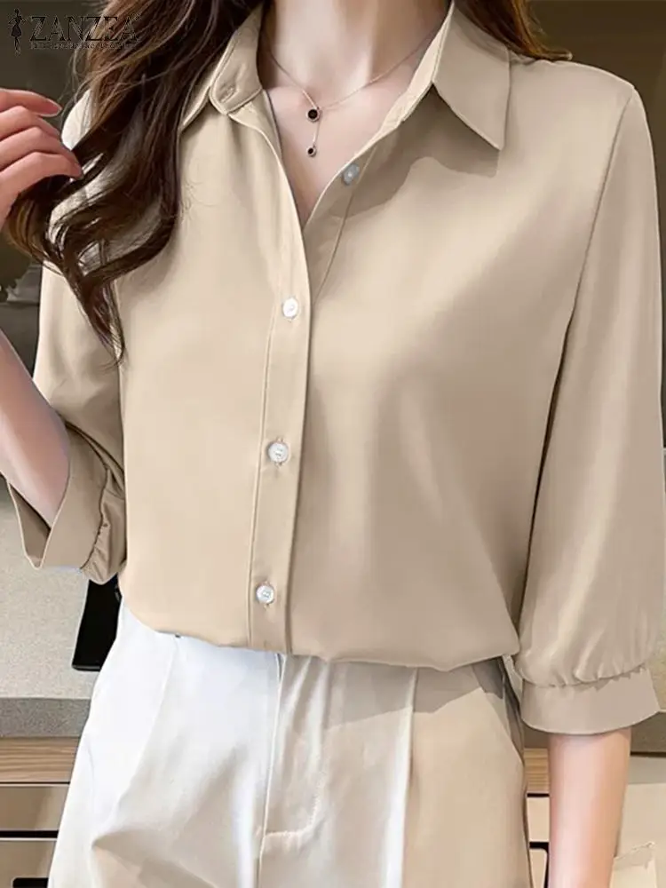 Chemisier De Bureau Femme Allegra K - Col A Plissé, Manches Ballon - En Satin - Sans Manches - Look Professionnel Chic