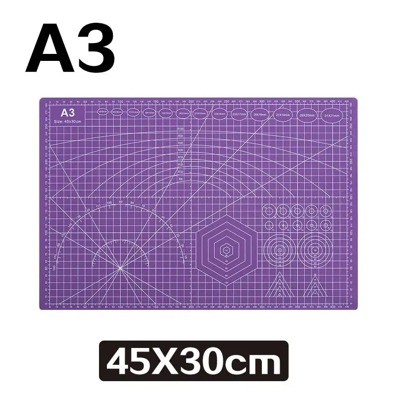 A3 Self-Healing Cutting Mat 45x30cm 3mm Thick Heavy Duty PVC Solid Core Double Sided Grid Craft DIY Office Tool image 8