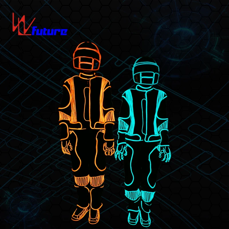 

WL-036 Mens light up LED tron costume performance Wear Future Fiber Optic light Boys Group Dance Costumes Luminous Clothing